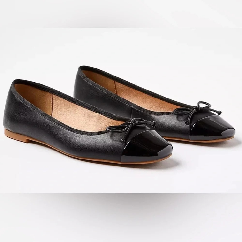 “Loft” Black cap toe ballerina flats; size 7.5; NWOT - Picture 1 of 6